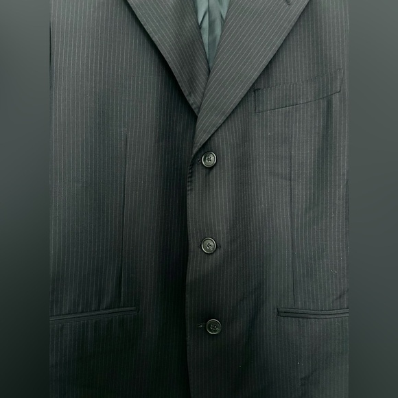 Corneliani Navy Striped 3-Button 100% Extrafine Virgin Wool Sports Coat - Picture 4 of 12